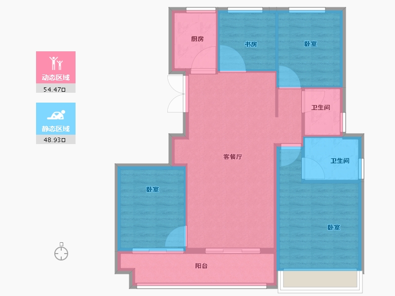 浙江省-金华市-金华新鸿广场-94.00-户型库-动静分区