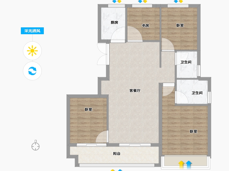 浙江省-金华市-金华新鸿广场-94.00-户型库-采光通风