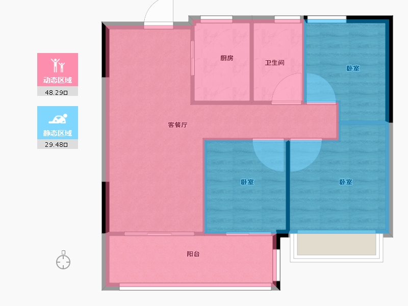 江苏省-南京市-滨江嘉品-71.00-户型库-动静分区