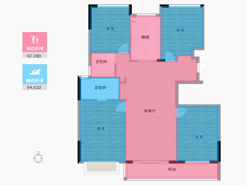 浙江省-宁波市-滨江新希望滨辰府-115.65-户型库-动静分区