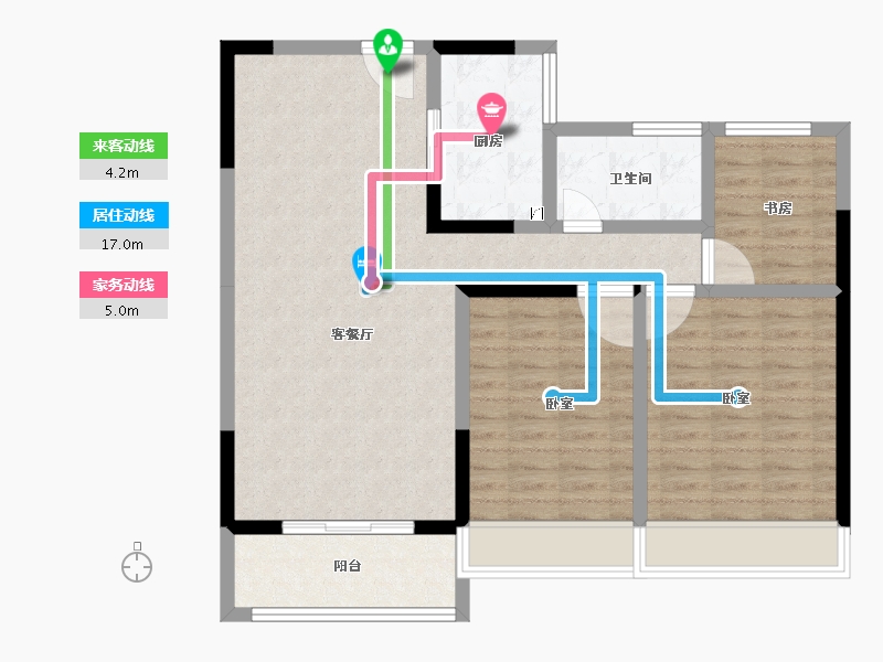 河南省-信阳市-光州·如园-92.57-户型库-动静线