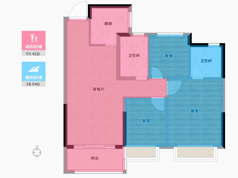 安徽省-滁州市-宁滁恒大文化旅游城-80.25-户型库-动静分区