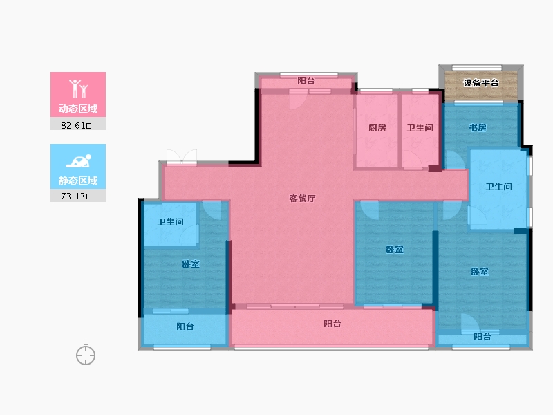 浙江省-湖州市-得力天逸湾-144.54-户型库-动静分区