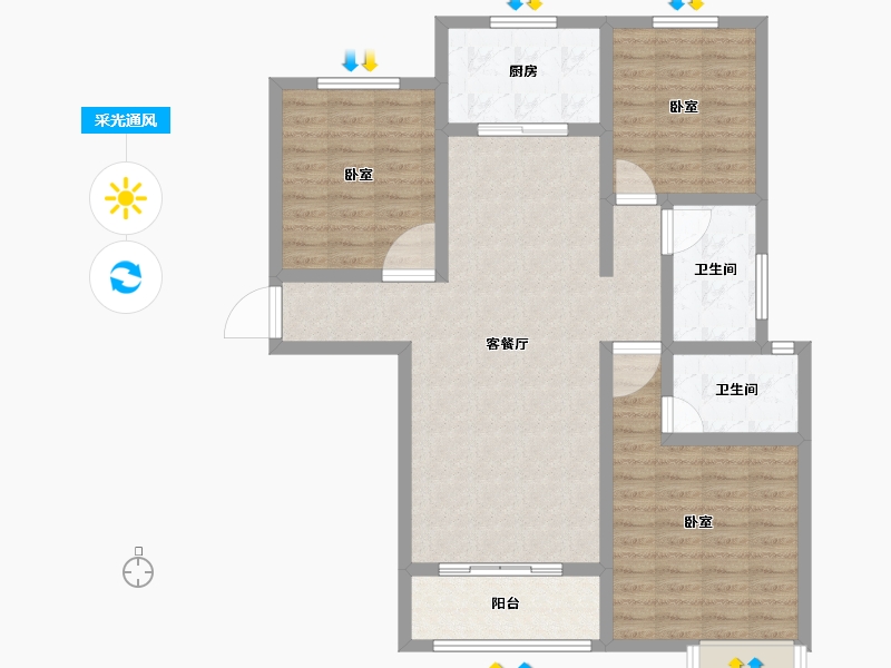 河南省-南阳市-同华国际广场-101.24-户型库-采光通风