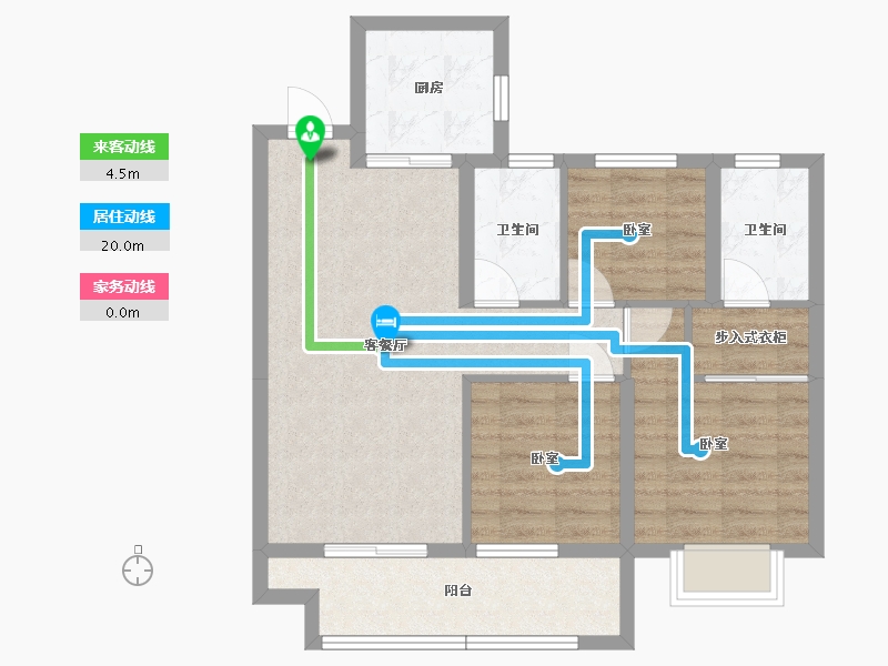 河南省-南阳市-华侨城天鹅堡-72.97-户型库-动静线