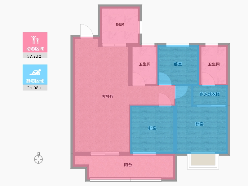 河南省-南阳市-华侨城天鹅堡-72.97-户型库-动静分区