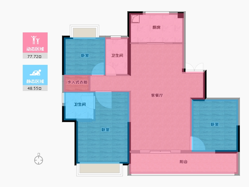 江苏省-南京市-滨江ONE-114.00-户型库-动静分区