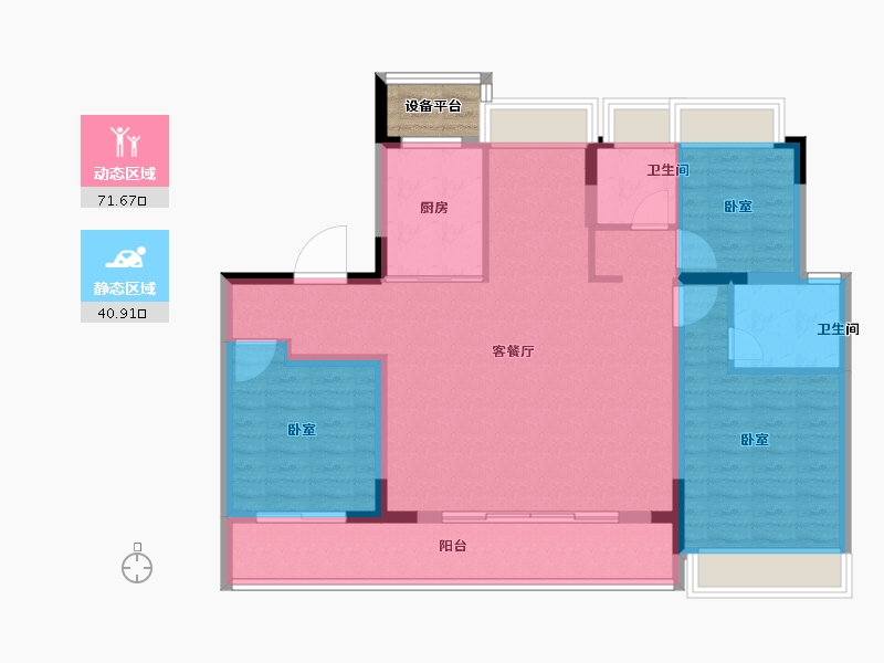 江苏省-苏州市-琥珀半岛-104.00-户型库-动静分区