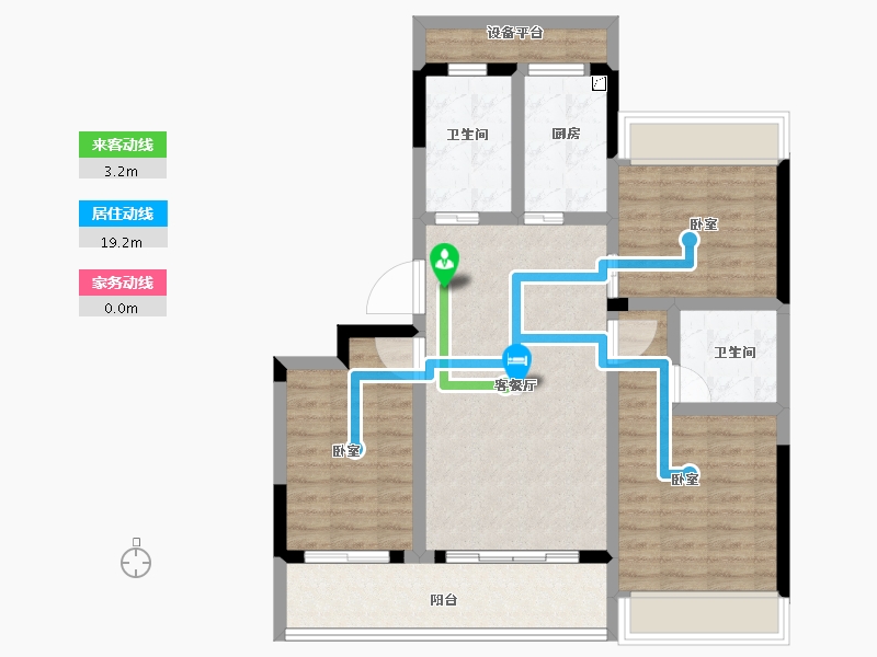 浙江省-绍兴市-勤业未来城-84.00-户型库-动静线