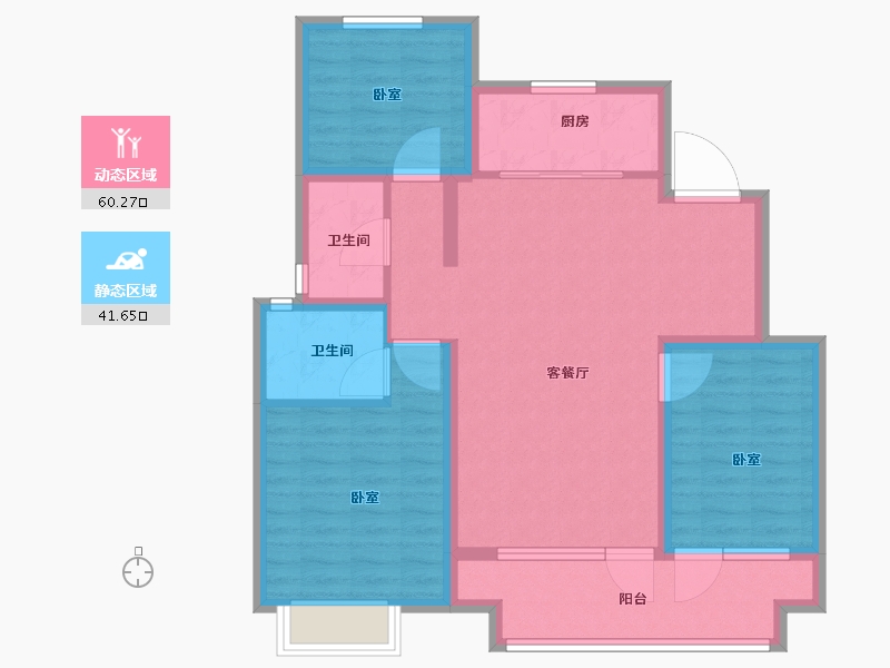 山东省-青岛市-龙山华府-91.00-户型库-动静分区