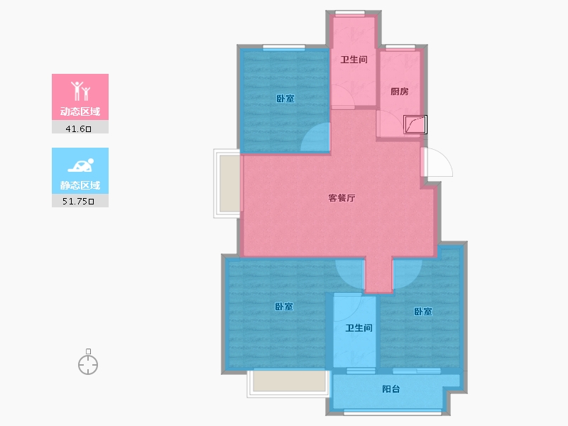 浙江省-金华市-金华新鸿广场-84.01-户型库-动静分区