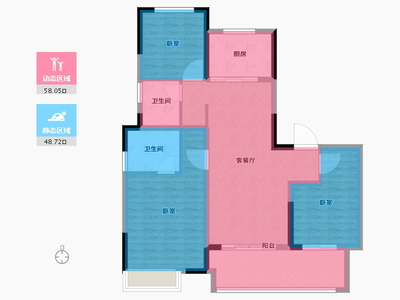 安徽省-阜阳市-融信乐澜雍锦半岛-96.01-户型库-动静分区