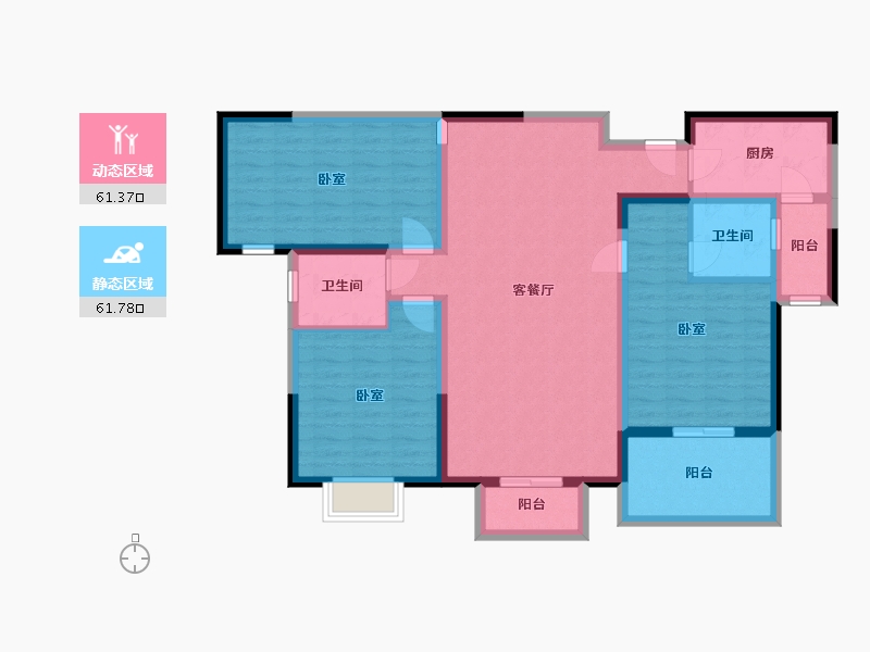 河南省-商丘市-华驰缤纷广场二期-109.94-户型库-动静分区