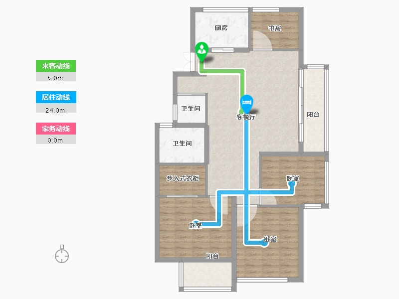 安徽省-宿州市-苏州绿城春江明月-106.00-户型库-动静线