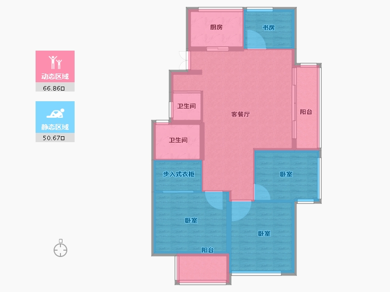 安徽省-宿州市-苏州绿城春江明月-106.00-户型库-动静分区