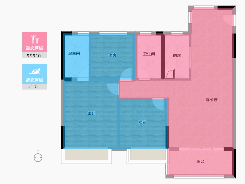 浙江省-湖州市-碧桂园禧悦-88.00-户型库-动静分区