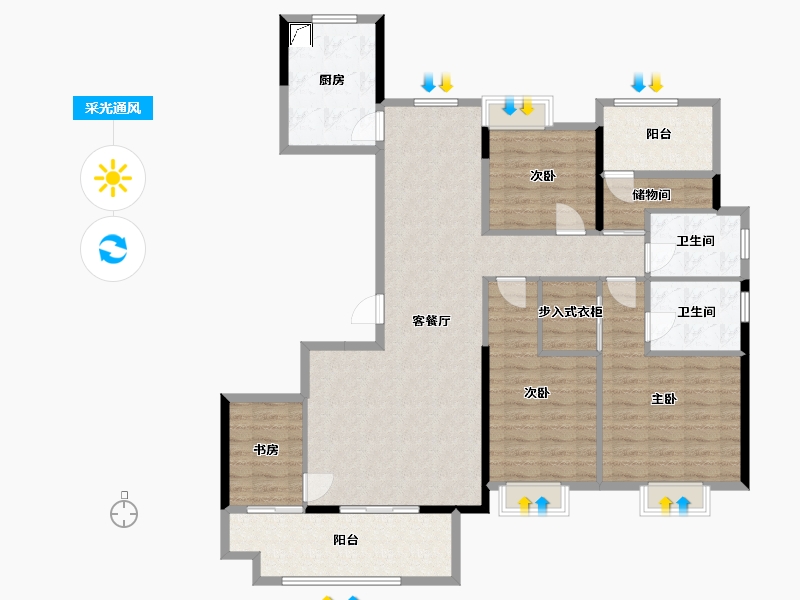 福建省-莆田市-联发君领兰溪-120.00-户型库-采光通风