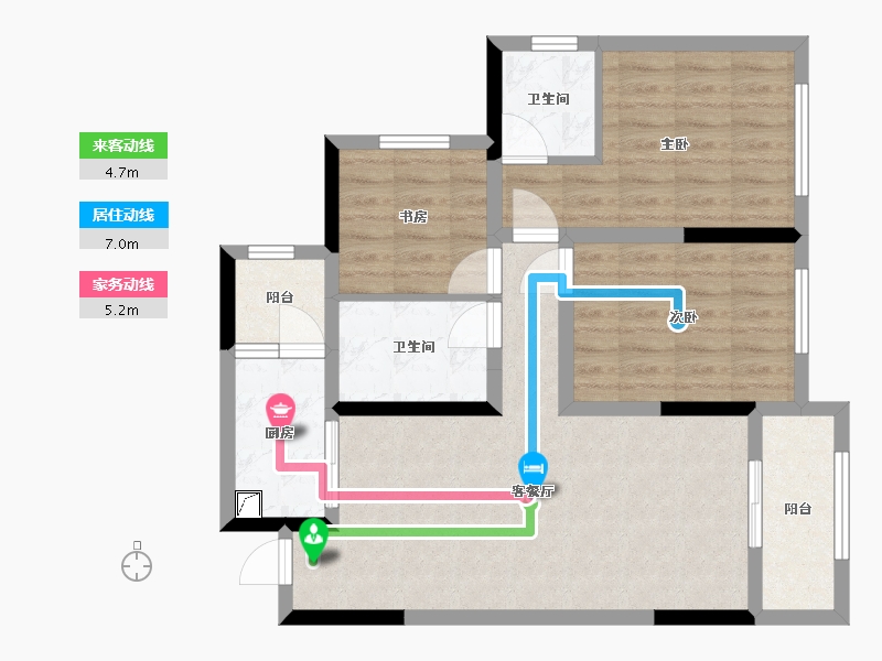 重庆-重庆市-师大桐栖学府-76.83-户型库-动静线