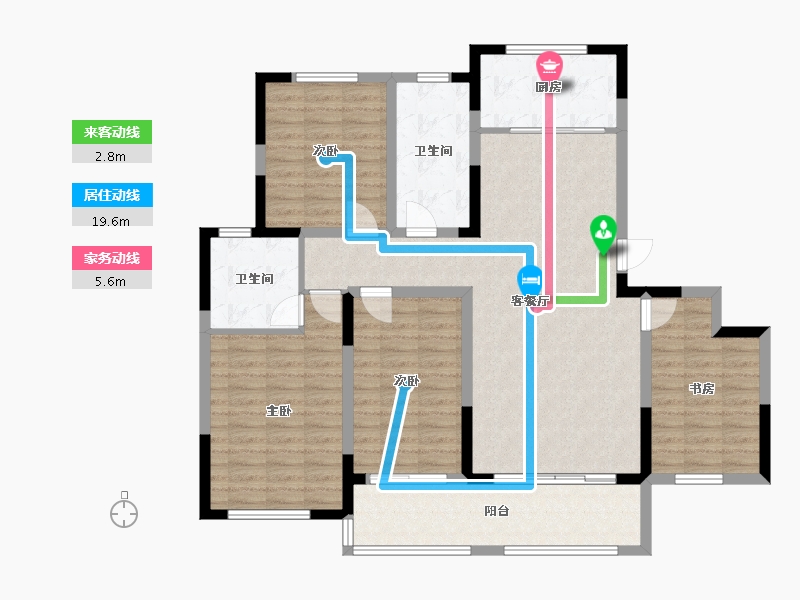 山东省-济宁市-水岸雅居-121.82-户型库-动静线