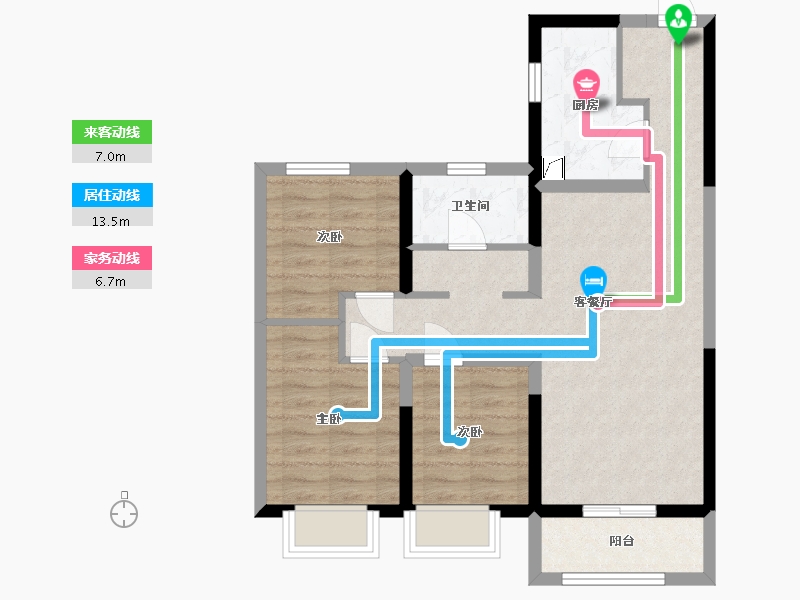 内蒙古自治区-呼和浩特市-富力天禧城-71.05-户型库-动静线