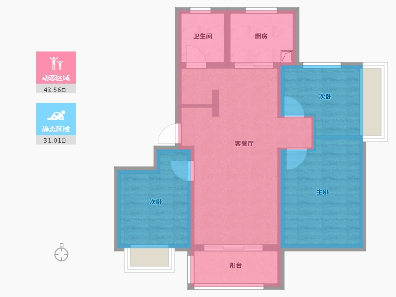 山东省-济南市-海信翰墨府-65.52-户型库-动静分区