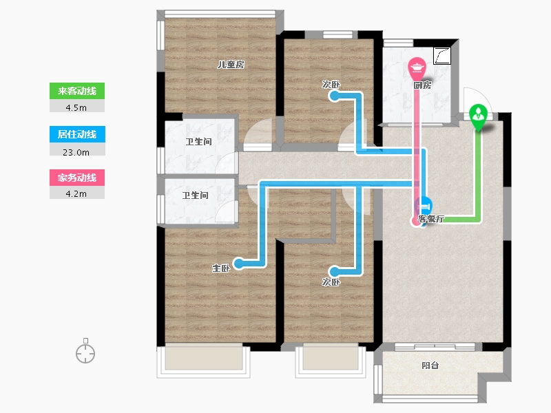 安徽省-合肥市-高速中央公园-97.52-户型库-动静线