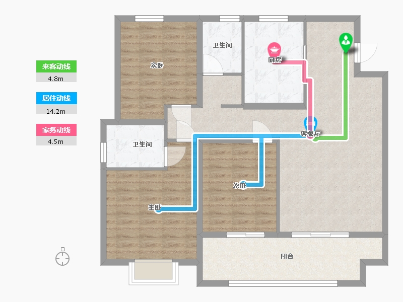 山东省-临沂市-科技公馆-110.00-户型库-动静线