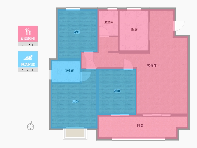 山东省-临沂市-科技公馆-110.00-户型库-动静分区