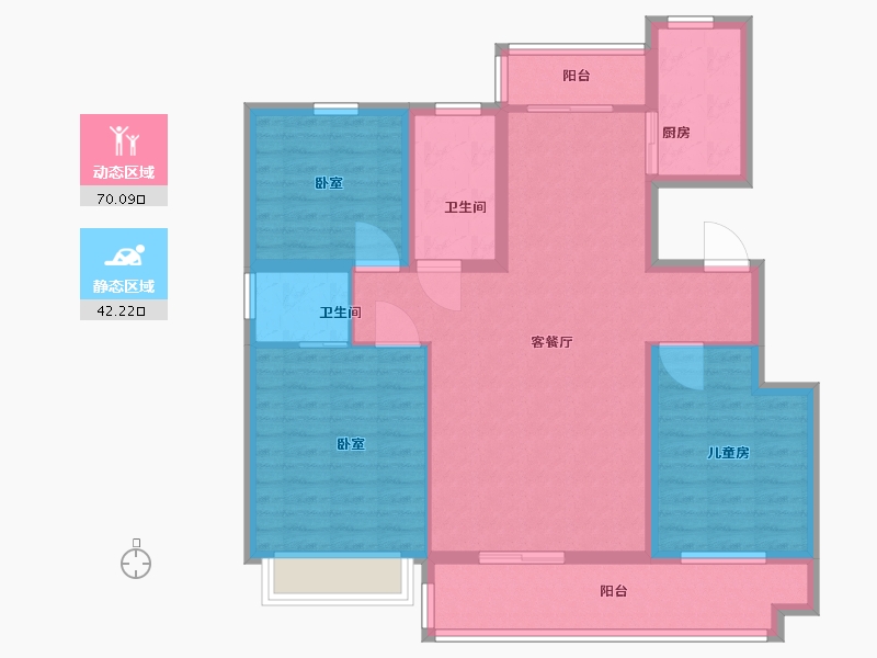 河南省-驻马店市-名门颐和府-100.41-户型库-动静分区