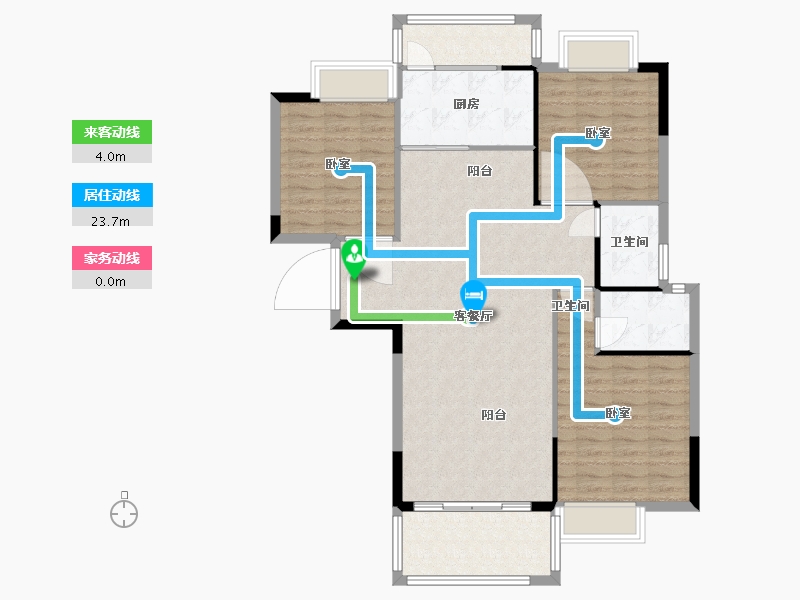 河南省-信阳市-光州·如园-105.47-户型库-动静线