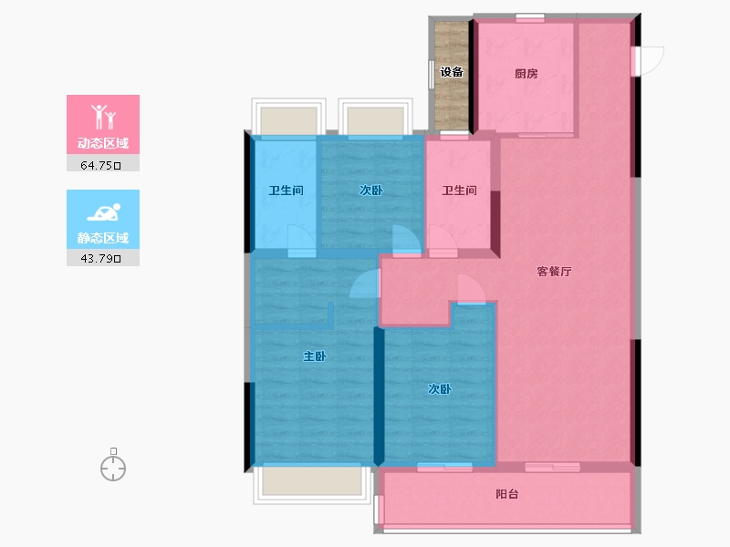 江苏省-无锡市-绿城诚园-100.00-户型库-动静分区