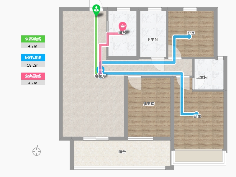 河南省-驻马店市-名门颐和府-100.18-户型库-动静线