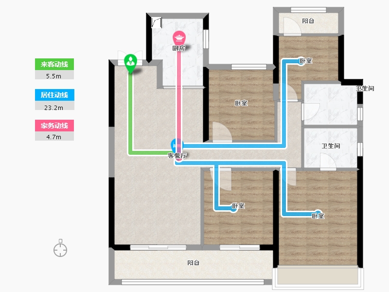 浙江省-温州市-金澜云邸-102.99-户型库-动静线