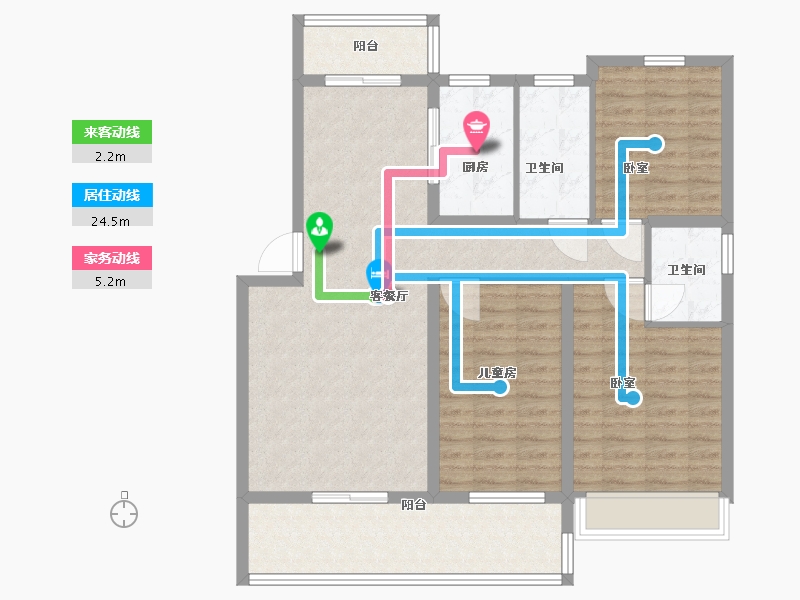 河南省-驻马店市-名门颐和府-104.62-户型库-动静线