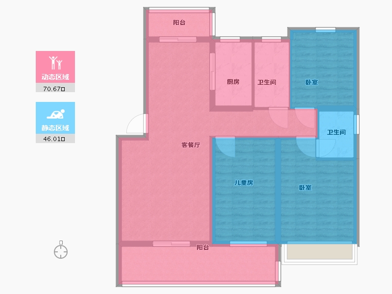 河南省-驻马店市-名门颐和府-104.62-户型库-动静分区