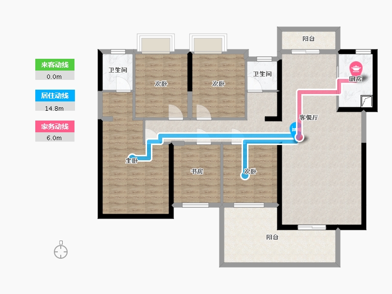 湖南省-长沙市-大汉月亮河畔-128.88-户型库-动静线