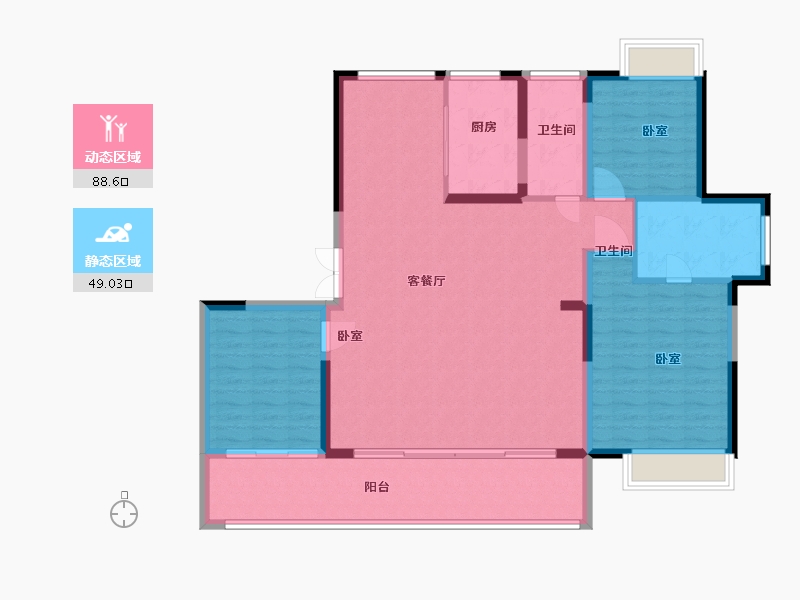 江苏省-南通市-滨江玺·滨江道-126.00-户型库-动静分区