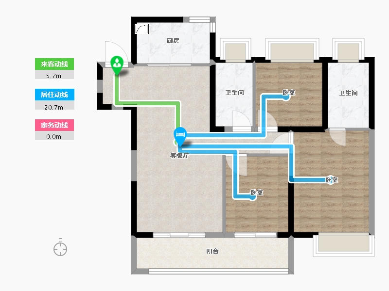 江苏省-南通市-滨江玺·滨江道-94.00-户型库-动静线