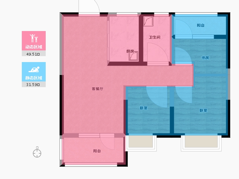 山东省-青岛市-中国铁建中心-71.00-户型库-动静分区