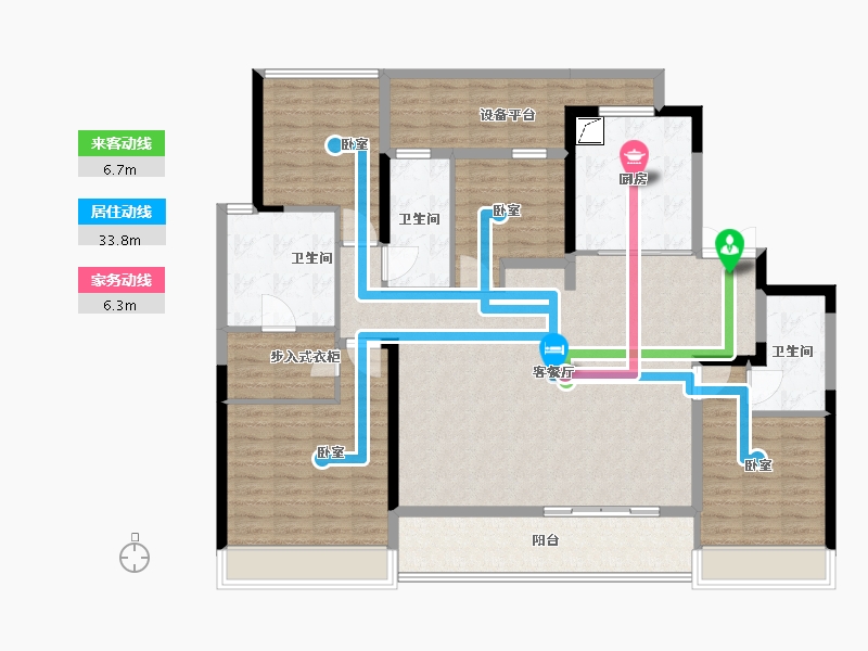 浙江省-温州市-江山云起-144.00-户型库-动静线