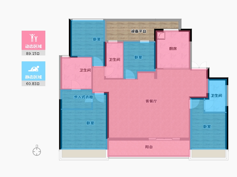 浙江省-温州市-江山云起-144.00-户型库-动静分区