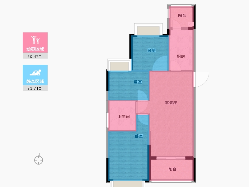 江西省-景德镇市-恒大珑庭-74.00-户型库-动静分区