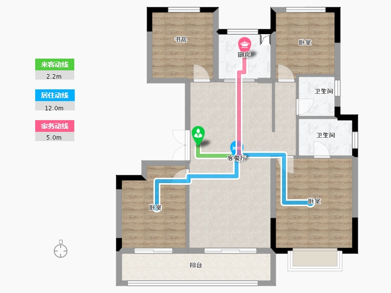 浙江省-温州市-蓝光城建·雍锦熙园-102.00-户型库-动静线