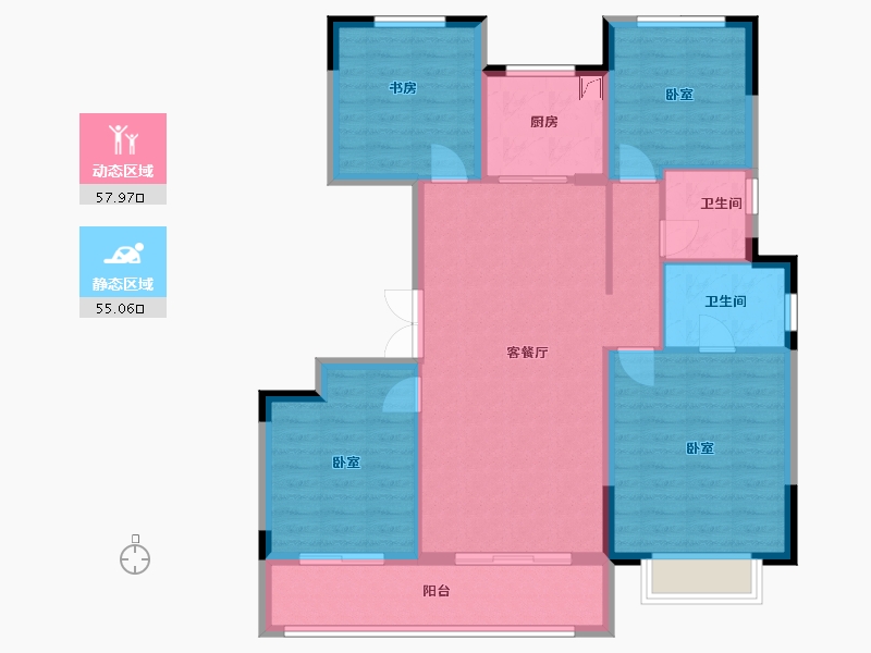 浙江省-温州市-蓝光城建·雍锦熙园-102.00-户型库-动静分区