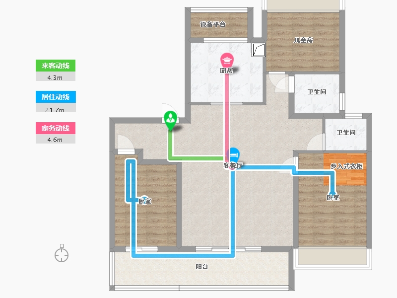 江苏省-南通市-万科·官山望-109.11-户型库-动静线