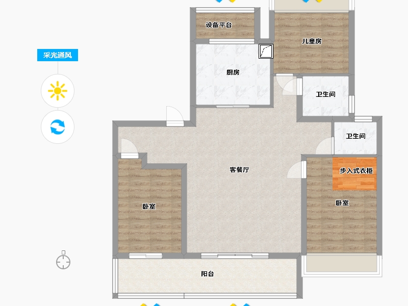 江苏省-南通市-万科·官山望-109.11-户型库-采光通风