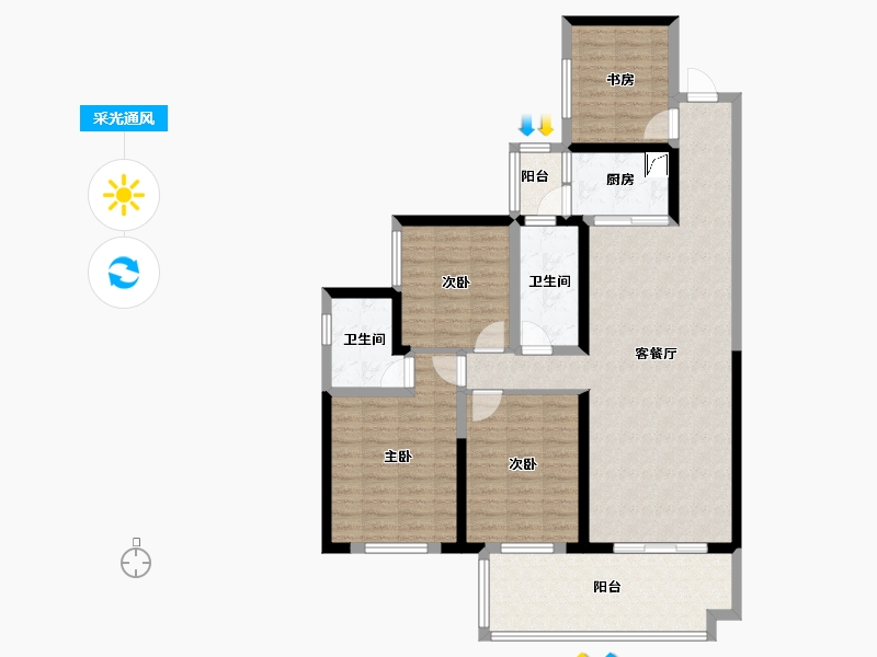 广西壮族自治区-桂林市-彰泰峰誉-111.59-户型库-采光通风