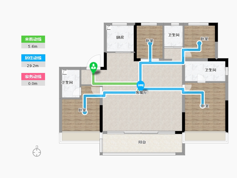 浙江省-温州市-碧桂园沁悦里-128.00-户型库-动静线