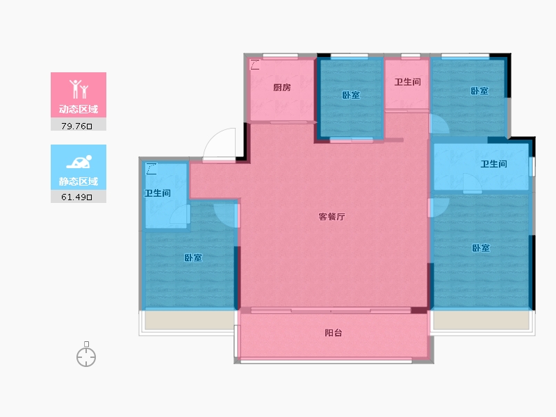 浙江省-温州市-碧桂园沁悦里-128.00-户型库-动静分区