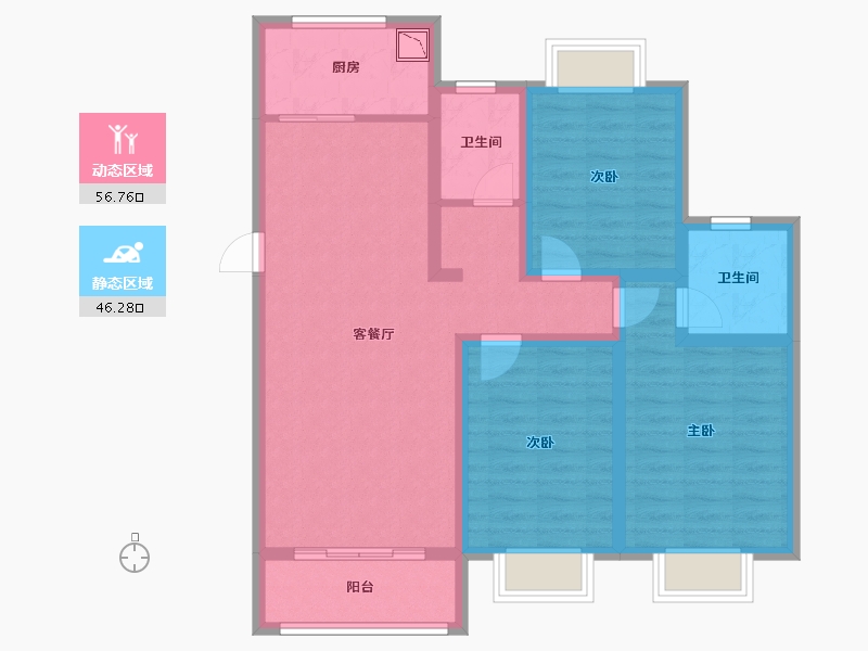 河南省-鹤壁市-合泰玺园-91.02-户型库-动静分区